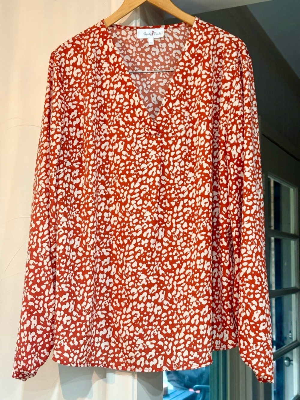 Perfectly Priscilla Rust and White Printed Top
